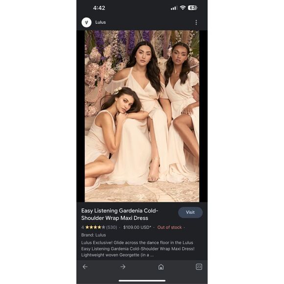 lulus easy listening blush pink cold shoulder wrap maxi dress 1xl wedding party - Picture 3 of 6